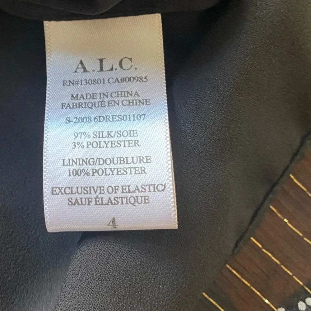 A.L.C. Bardot Silk Chiffon Printed Asymmetrical Halter Maxi Dress 4 - Picture 16 of 16